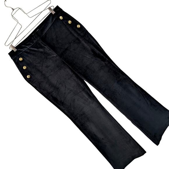 NWOT! MAISON D' AMELIE! LUXE BLACK VELOUR DOUBLE GOLD BUTTON ROWS SLACKS! SZ 14 - Picture 10 of 10